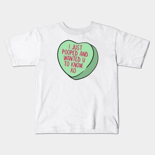 Funny Candy Heart Pooped Kids T-Shirt